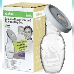 Set of Two Haakaa 4-oz. Breastmilk Pumps with Lids